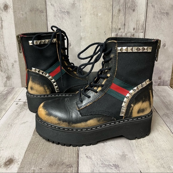 Steve Madden Shoes - Steve Madden Burner Activated Leather Platform Boots Size 6.5